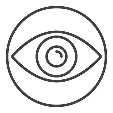 Artificial Intelligence Eye vector AI linear round icon or symbol Stock Illustration