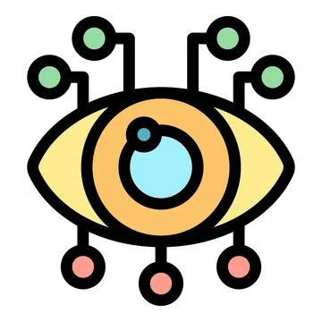 Artificial intelligence eye watching and collecting data Stock Illustration