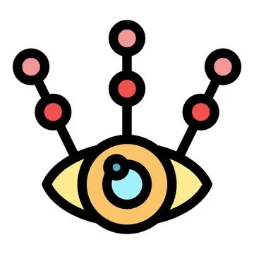 Artificial intelligence eye watching using sensors, technological advancement Illustrazione stock