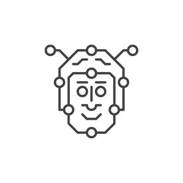 Artificial Intelligence Face vector Robot Head concept line icon 스톡 일러스트