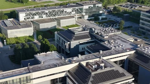 Artificial intelligence facility with renewable energy systems Stock Footage 347708036