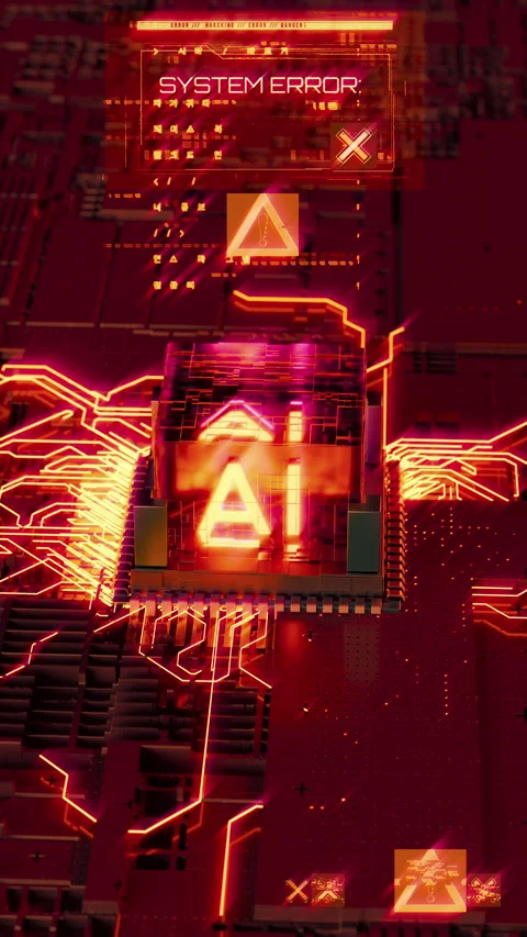 Artificial Intelligence Failure and Critical System Error Stock Footage 310892506