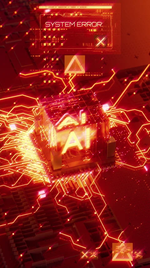 Artificial Intelligence Failure and Critical System Error Stock Footage 310892520