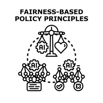 Artificial intelligence fairness balancing policy principles Stock Illustration