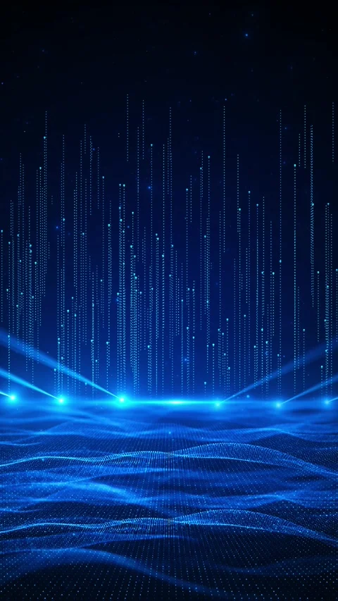Artificial Intelligence fiber optics. Abstract digital technology intro Light Stock Footage 312181599