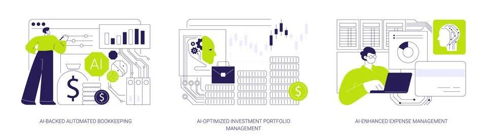 Artificial Intelligence for financial management abstract concept vector Stockillustratie