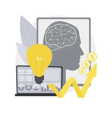 Artificial intelligence in financing abstract concept vector illustration. Stock Illustration