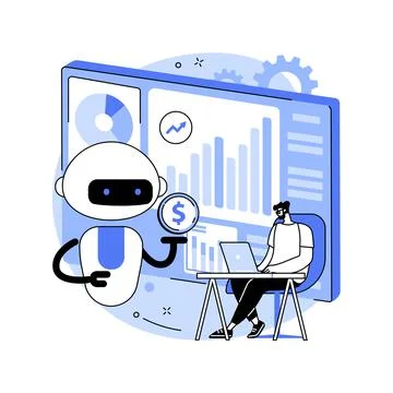 Artificial intelligence in financing abstract concept vector illustration. 스톡 일러스트