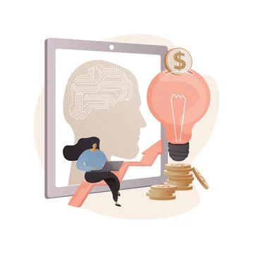 Artificial intelligence in financing abstract concept vector illustration. Illustrazione stock