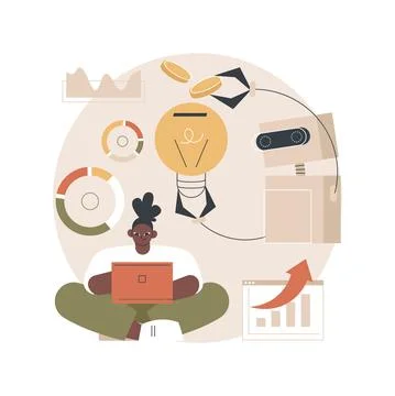 Artificial intelligence in financing abstract concept vector illustration. Stock Illustration