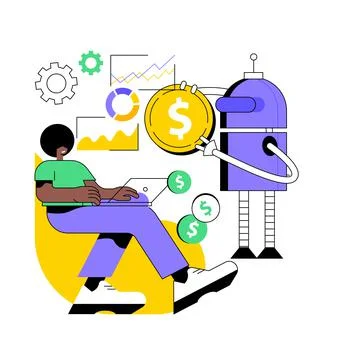 Artificial intelligence in financing abstract concept vector illustration. 스톡 일러스트