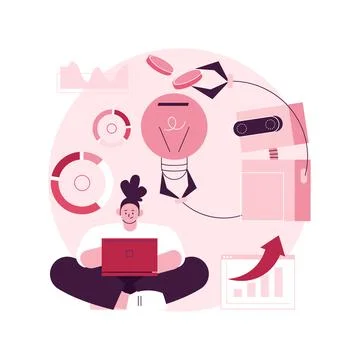 Artificial intelligence in financing abstract concept vector illustration. Illustrazione stock