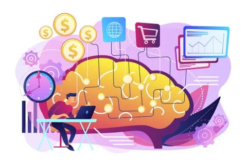 Artificial intelligence in financing concept vector illustration 스톡 일러스트