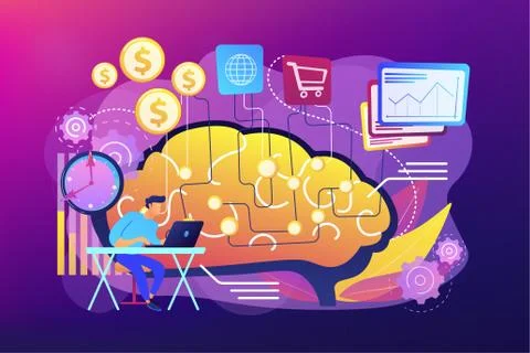 Artificial intelligence in financing concept vector illustration 스톡 일러스트