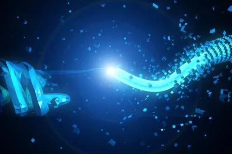 Artificial intelligence finger and network data transmission Illustrazione stock