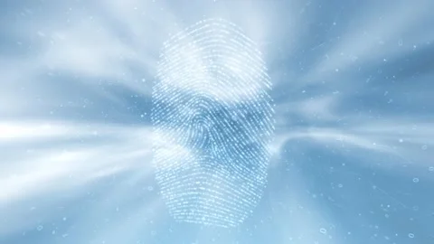 Artificial intelligence finger prints technology background Video stock 229694775