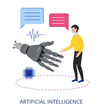 Artificial Intelligence, flat design vector illustration 스톡 일러스트
