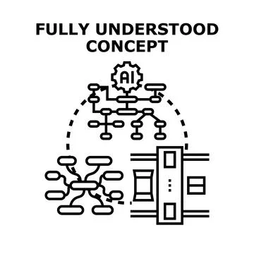 Artificial intelligence fully understanding complex technology concepts Stock Illustration