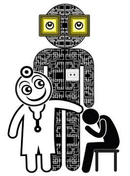 Artificial intelligence in future healthcare Stock Illustration