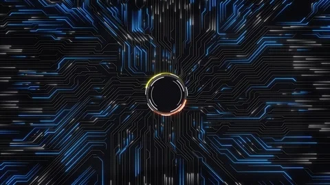 Artificial Intelligence future tech Circuit Mainboard background. AI evolution Stock Footage 277100135