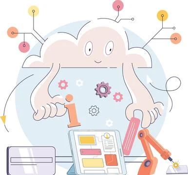 Artificial Intelligence, future technology. Technical and science innovation Stockillustratie