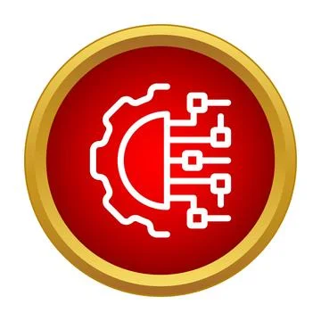 Artificial intelligence gear concept connecting digital data points Stock Illustration