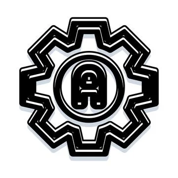 Artificial intelligence gear icon technology concept Stockillustratie