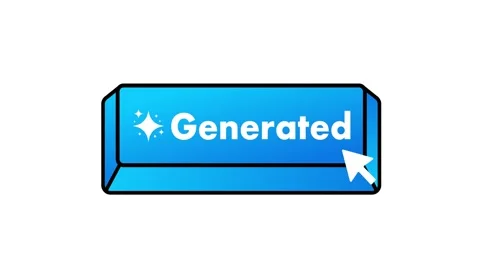 Artificial intelligence generated content button animation Stock Footage 337967245