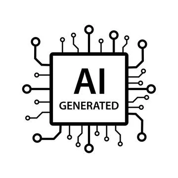 Artificial intelligence generated icon vector AI sign for graphic design, l.. Illustrazione stock