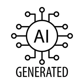 Artificial intelligence generated icon vector AI sign for graphic design, l.. Stock Illustration