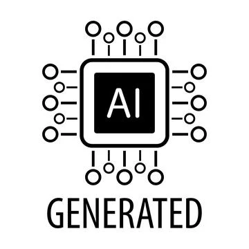Artificial intelligence generated icon vector AI sign for graphic design, l.. Stockillustratie