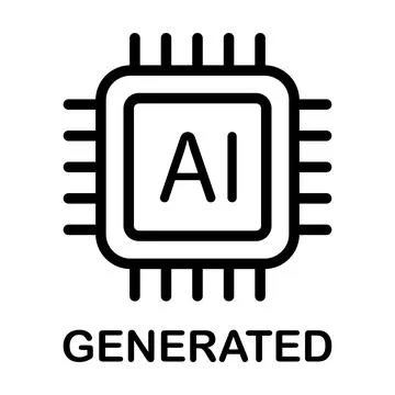 Artificial intelligence generated icon vector AI sign for graphic design, l.. Stock Illustration