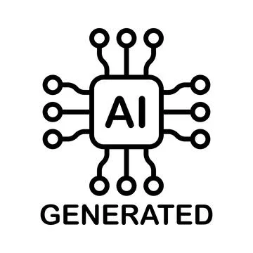 Artificial intelligence generated icon vector AI sign for graphic design, l.. Stock Illustration