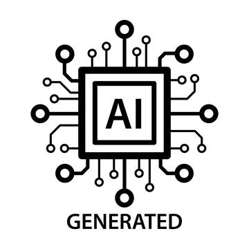 Artificial intelligence generated icon vector AI sign for graphic design, l.. Illustrazione stock