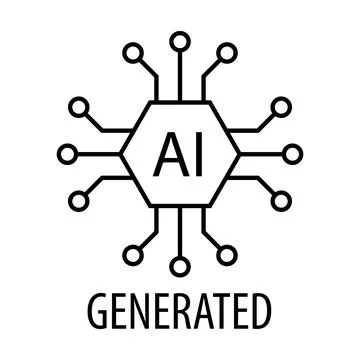 Artificial intelligence generated icon vector AI sign for graphic design, l.. Stock-Illustration