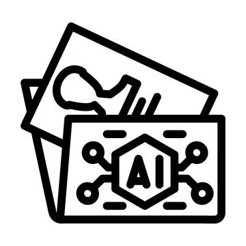 Artificial intelligence generating digital content and media Stock Illustration