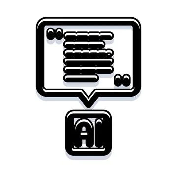 Artificial intelligence generating text message conversation bubble Stock Illustration