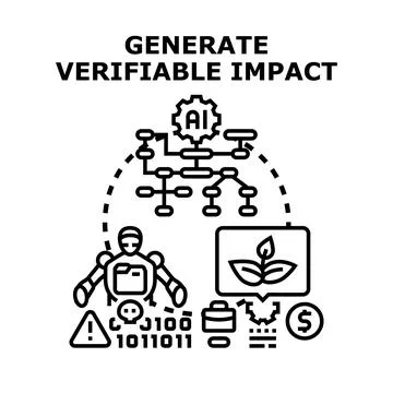 Artificial intelligence generating verifiable impact through innovation Stock Illustration