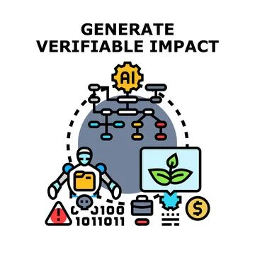 Artificial intelligence generating verifiable impact through innovation Stock Illustration