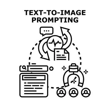 Artificial intelligence generating visuals from text prompts 스톡 일러스트