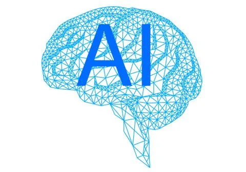 Artificial intelligence, geometric human brain, vector drawing Stock Illustration