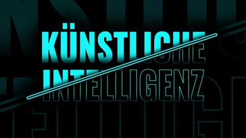 Artificial Intelligence (in german Künstliche Intelligenz) lettering Stock Footage 297295534