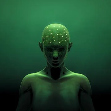 Artificial intelligence girl concept Illustrazione stock