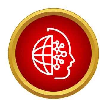 Artificial intelligence global network brain technology concept Stockillustratie