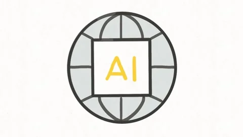 Artificial Intelligence Global Network Technology Animation Stock Footage 342018462