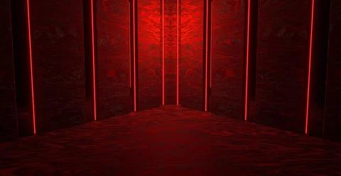 Artificial Intelligence Glowing Fluorescent Garage Underground Parking Car Sh Foto stock