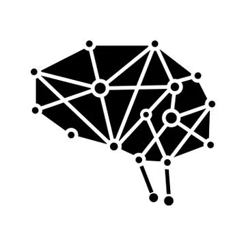 Artificial intelligence glyph icon 스톡 일러스트