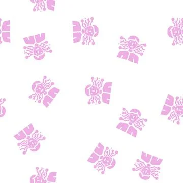 Artificial intelligence glyph vector seamless pattern 스톡 일러스트