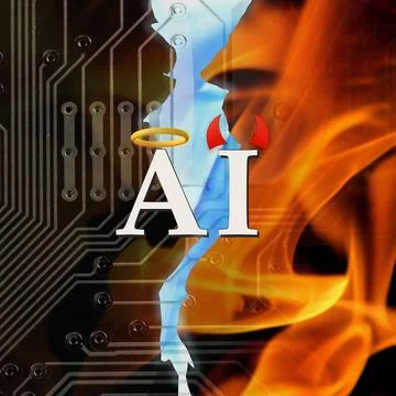 Artificial Intelligence Good VS Evil Иллюстрация