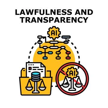 Artificial intelligence governance ensuring lawfulness and ethics Stock Illustration